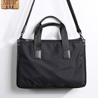 派保爵 大容量男休闲手提包帆布轻奢商务公文包质感斜挎包电脑包潮