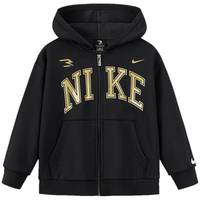 NIKE 3BRAND 耐克男女童开襟连帽卫衣2025冬季儿童加绒保暖上衣 正黑色 140 /68 【身高128-140cm】