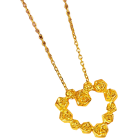 周生生新年黄金吊坠玫瑰花环足金不含项链82296P计价3.55克