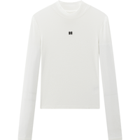 乐町 天丝打底衫秋冬蝴蝶花半高领长袖T恤修身高领内搭上衣