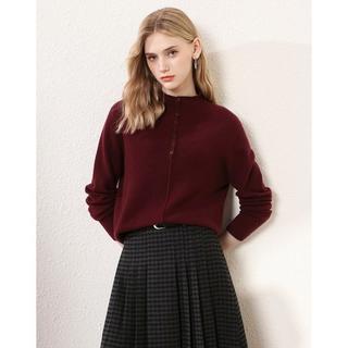 赛兔 【含山羊绒】秋冬格雷系老钱风百搭纯色设计感内搭毛衣女式针织衫
