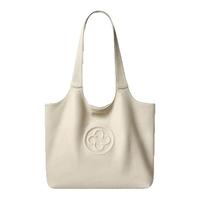 夏之光同款意大利鹿皮卡思乐中性风白色通勤单肩包上班软糯托特包