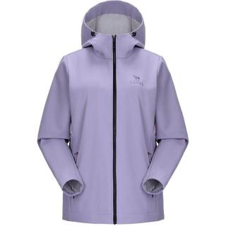 骆驼 女装软壳衣防泼水外套春秋户外防风加绒夹克连帽休闲外套