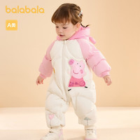 balabala/巴拉巴拉 小猪佩奇IP 婴儿羽绒连体衣 73 cm-充绒量72g 白红色调00316