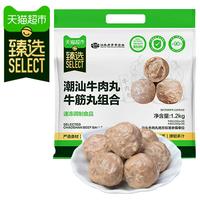 88VIP：天猫超市 潮汕牛肉丸牛筋丸组合90%牛肉1200g共6包
