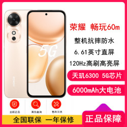 荣耀 畅玩60m 5G手机 8GB+256GB 朝霞金