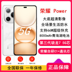 荣耀 [全新]荣耀 Power 雪原白 8GB+256GB 第三代骁龙7芯 5G 8000毫安青海湖电池