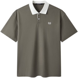 gxgjeans 【限时五折】 美式撞色拼接时尚休闲短袖Polo衫 咖色