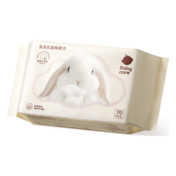 babycare 兔兔乳霜棉柔巾100%纯棉 70抽