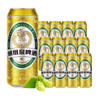 PLUS会员：青岛啤酒 凤凰泉啤酒 500mL 12罐 整箱装