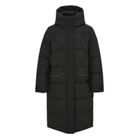 雪中飞26冬过膝大口袋设计情侣长款廓形连帽羽绒服