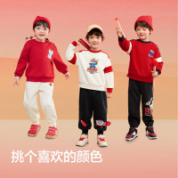 年货大集、保暖服饰：巴拉巴拉 儿童新年卫衣宽松加绒上衣 208125121203