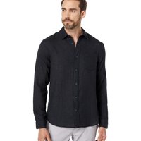 VINCE 男式 纽扣衬衫 双面长袖 有领 长袖 标准版型 H Black 尺码One Size-Small