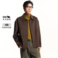 杰克琼斯冬季时尚可拆卸加绒内胆多色可选尖领毛呢大衣男装 190/108A/XXL