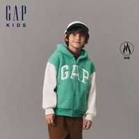 Gap/盖璞 复合仿羊羔绒拼接 儿童连帽卫衣