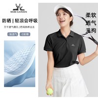 MobiGardenUrban牧高笛polo衫男女短袖速干衣户外运动商务透气t恤 ZW22224002钢琴黑 XL