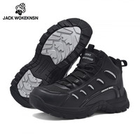 JACK WOKEKNSN狼爪云登山鞋子拉链战术靴鞋耐磨防滑鞋靴训练高帮沙漠靴户外透气 1618黑色 39