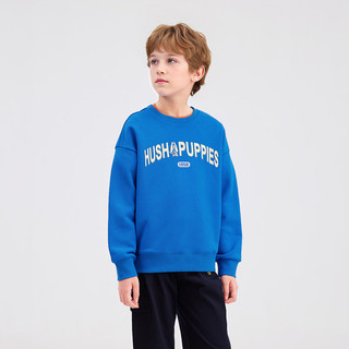 暇步士（Hush Puppies）童装儿童男女童2026年春季色彩纷呈自在随心休闲萌趣卫衣 宝蓝 110 cm