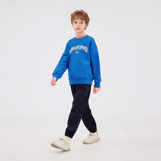暇步士（Hush Puppies）童装儿童男女童2026年春季色彩纷呈自在随心休闲萌趣卫衣 宝蓝 110 cm