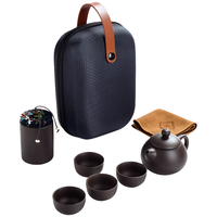 乔纳斯紫砂壶旅行茶具套装便携式户外功夫泡茶快客杯茶壶年会 紫砂旅行茶具【8件套】