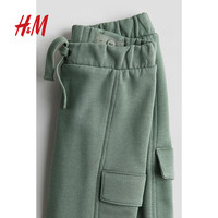 H&M童装男婴裤子秋季潮流时尚简约工装长裤1236872 卡其绿 90 90/501.5-2Y 1.5-2Y