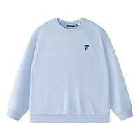 斐乐(FILA)FUSION潮牌款男士女士套头卫衣2024秋宽松针织长袖上衣 加绒-毕摩蓝-BU L