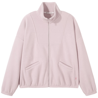 Pioneer Camp拓路者摇粒绒外套女立领春秋款短款宽松休闲夹克冬季保暖抓绒衣颗粒绒 浅蓝色 S