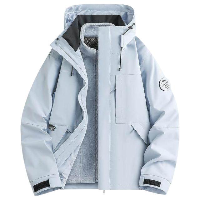 稻草人 羽绒内胆冲锋衣外套女款2025冬季户外三合一登山服男士