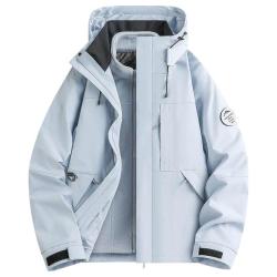 稻草人 羽绒内胆冲锋衣外套女款2025冬季户外三合一登山服男士