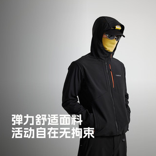 探路者软壳衣户外登山徒步防泼水防风休闲外套男女 黑色-女款-TAEEAN92014 S