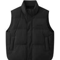 gxgjeans男装 多色简约小标休闲保暖宽松羽绒马甲背心 25冬新品 灰色