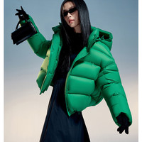 波司登冬经典泡芙时尚甜美休闲高蓬厚短款羽绒服连帽外套 160/84A