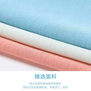 aqpa婴儿长袖爬爬服春秋男女宝宝四季打底内衣婴儿连体衣保暖 天蓝片印萌宝宝 80cm