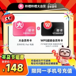 bilibili 大会员年卡+WPS超级会员年卡 不支持电视端