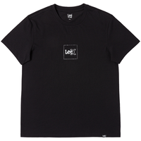 李 Lee25早春标准版圆领方型印花Logo男短袖T恤潮LMT0098044LE 黑色 XL
