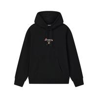 马上起飞FILA斐乐男女连帽卫衣2026春海棠花红色新年上衣 正黑色-BK 170/92A/M
