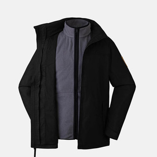 添柏岚（Timberland）男装外套新款三合一夹克户外休闲连帽|A2EU1 A2EU1001/黑色 M