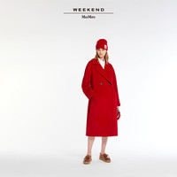 PLUS会员：WEEKEND MaxMara 【新年穿搭】 春夏女装羊绒双排扣大衣5011054106 红色