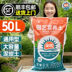 朵咔园艺 通用型营养土养花绿植花卉混合泥炭土多肉育苗种菜营养土优质土壤50升*2包