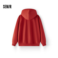 森马(Semir)迪士尼合作系列卫衣女春季宽松插肩袖连帽刺绣趣味慵懒风衣服 中国红60660 3XL