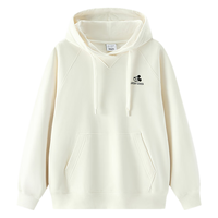 森马(Semir)迪士尼合作系列卫衣女春季宽松插肩袖连帽刺绣趣味慵懒风衣服 奶白10501 XS