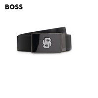 【 礼盒 独家惊喜盒】BOSS 博斯 男士冬款皮革双面腰带 002-黑色 000cm