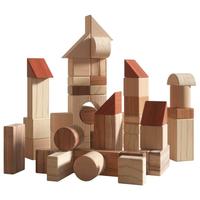 木玩世家木质原木积木婴儿男孩女孩1岁儿童宝宝大块颗粒积木拼装早教玩具