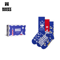 Happy Socks【25年】秋冬主题多巴胺礼盒袜子女男士袜运动袜时尚中筒袜 一帆风顺 3双 L 41-46