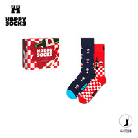Happy Socks秋冬款酒宴系列袜子女ins潮中筒袜礼盒2双装 葡萄酒 2双 M 36-40