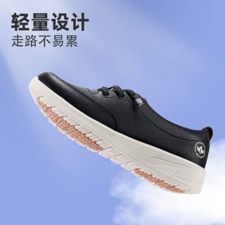 舒悦 防滑 女士皮鞋黑色妈妈小皮鞋  建议拍大一码 春秋款