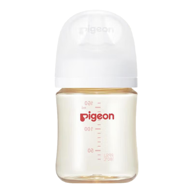 贝亲 奶瓶婴儿新生儿PPSU奶瓶自然实感宽口径160ml自带S奶嘴含衔 0