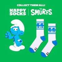 Happy Socks【2026】X 蓝精灵联名中筒袜个性可爱百搭袜子潮流袜子女男士 蓝精灵齐步走 均码 36-40