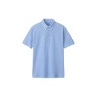 無印良品 MUJI(無印良品 )男式 凉爽珠地网眼 纽扣领 短袖POLO衫 纯棉全棉 ABE10A3S 萨克森蓝 M