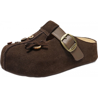 百丽 花生吐司半包勃肯鞋女2026春新厚底厚底可外穿包头拖鞋B2992AH6 啡色 36 (230mm)